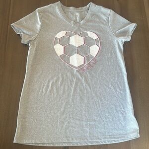 DSG girls soccer active shirt size XL Gray and pink